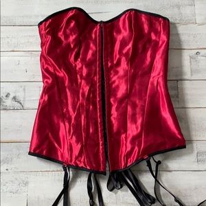 Red/black satin corset